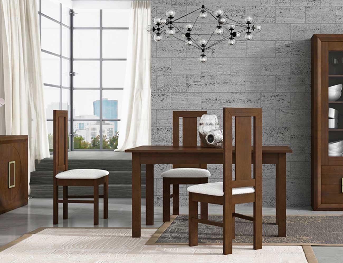 Pack de sillas tapizadas de salón comedor en color nogal (7603 ... Pack de sillas tapizadas de salón comedor en color nogal (7603 ...