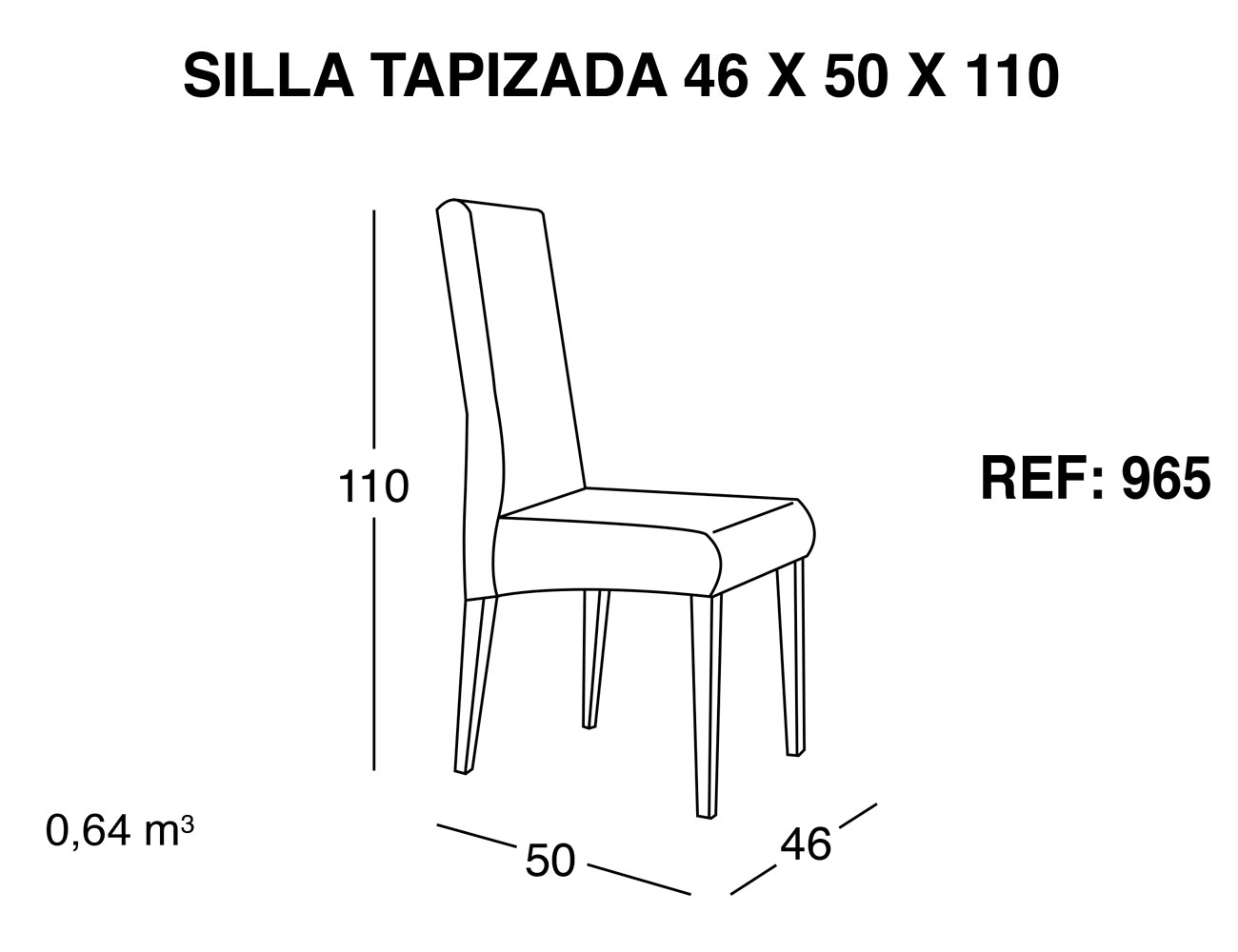 Silla tapizada 46 50 10