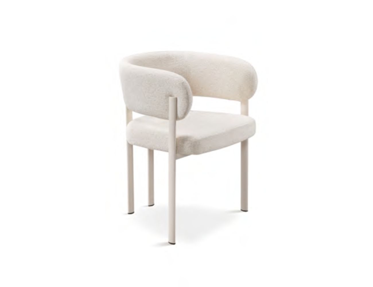 Silla tela blanco marfil pata metálica blanco marfil dugar home