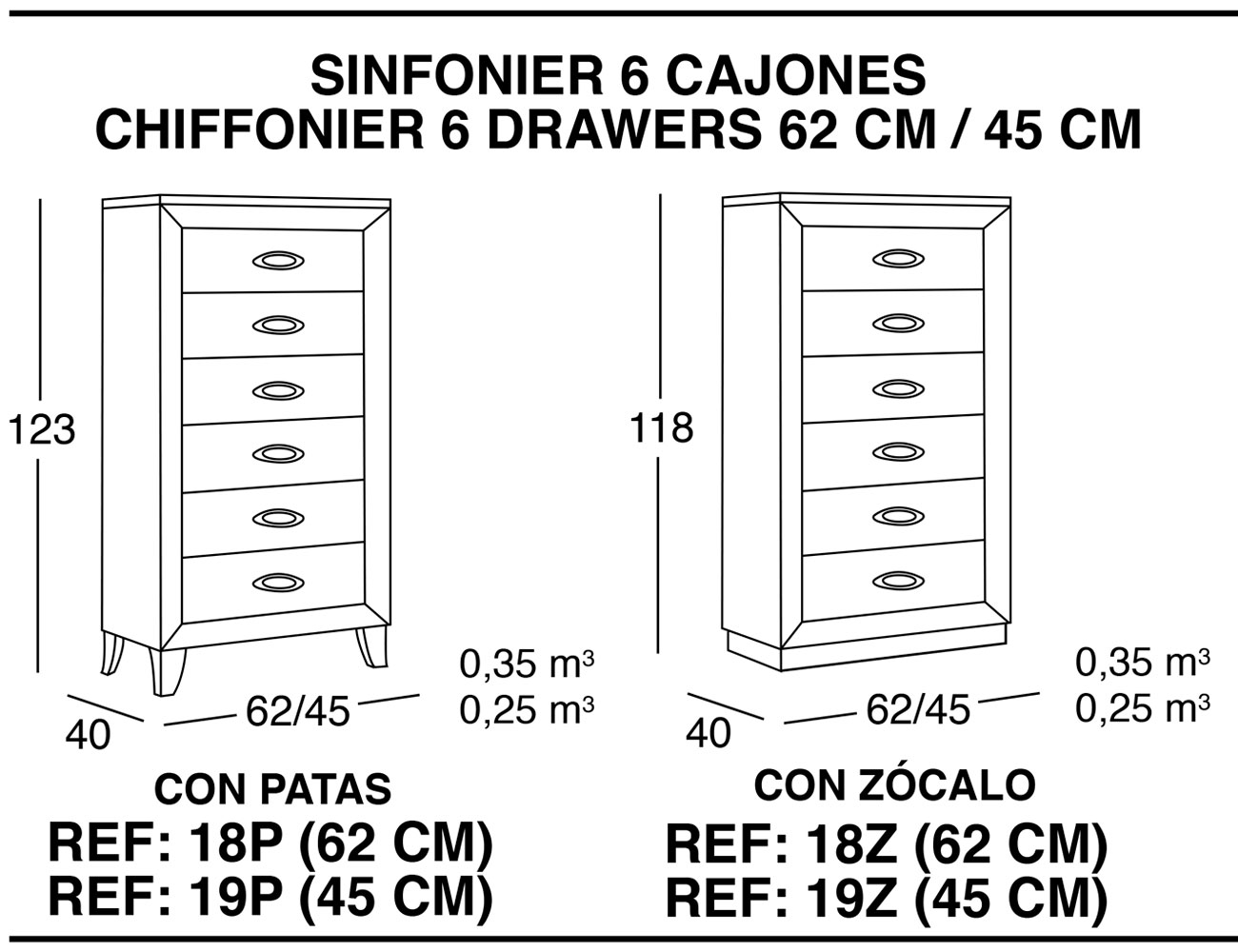 Sinfonier 6 cajones