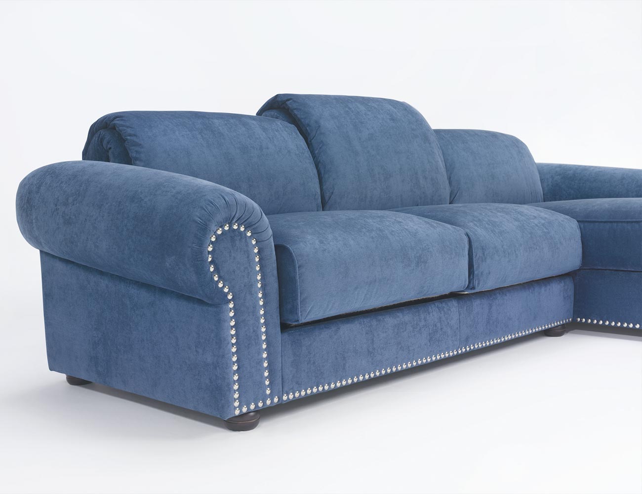 Sofa chaiselongue gran lujo decorativo azul 1