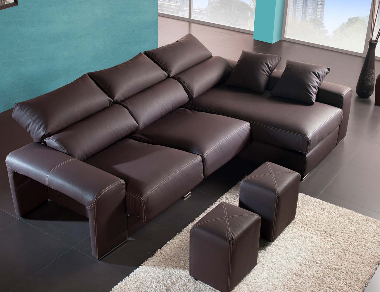 Sofas Polipiel Blanco Modernos Baci Living Room