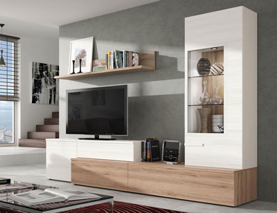 601 mueble salon comedor vitrina leds