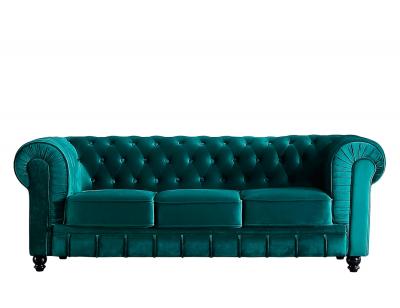 Sofa 3 plazas verde chesterfield