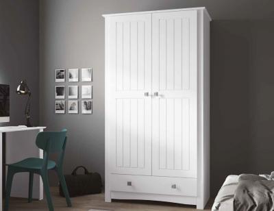 Armario 2 puertas madera blanco1