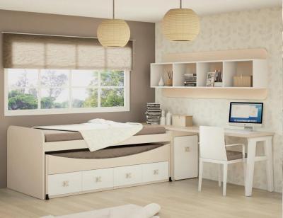 Dormitorio juvenil madera cama nido armario 135