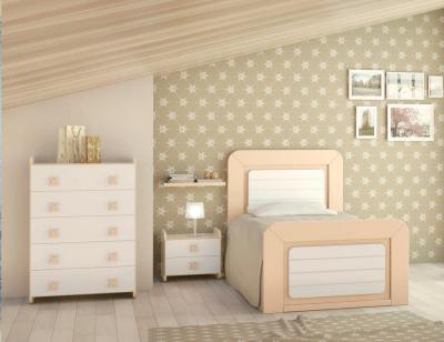 Dormitorio juvenil madera cama nido armario 141
