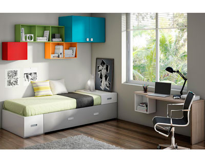 Dormitorio juvenil moderno box cube gris