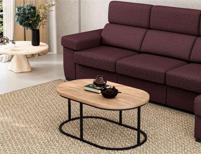 Mesa centro elevable oval roble