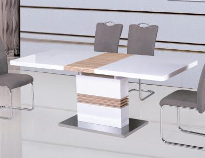 Mesa comedor dm blanco alto brillo