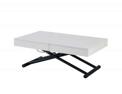 Mesa nemesis regulable blanco poro patas negro mate