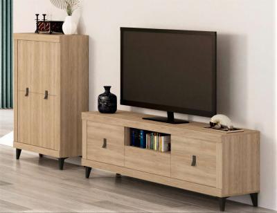 Mueble salon strait 1 roble bajo tv bodega