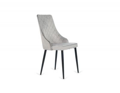 Silla imperial velvet gris con patas negra