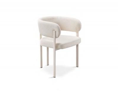 Silla tela blanco marfil pata metálica blanco marfil dugar home