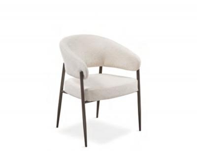 Silla tela blanco marfil pata metálica negra