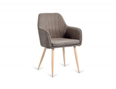 Sillon victor marron jaspeado patas metalicas negra