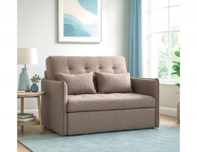 Sofa cama curvo marron jaspeado